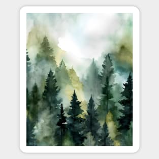 Forest Misty Green Adventure Landscape Sticker